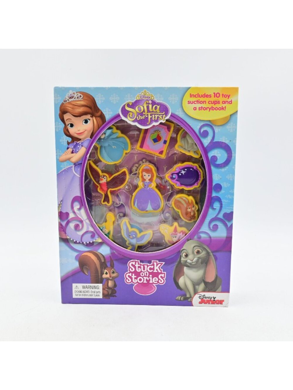 Disney Sofia the First Stuck on Stories Board Book 10 Toy Suction Cups New